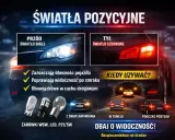 Światła w samochodzie: białe z przodu, czerwone z tyłu. Poprawiają widoczność i są obowiązkowe.