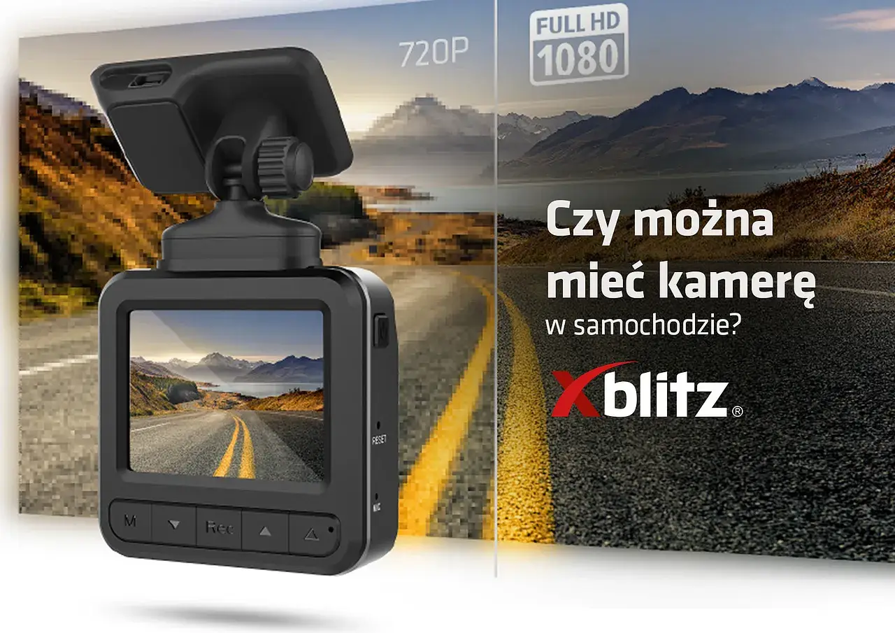 Nowoczesna wdr kamera samochodowa Xblitz nagrywa w Full HD 1080p. Zapewnij sobie bezpieczeństwo na drodze.
